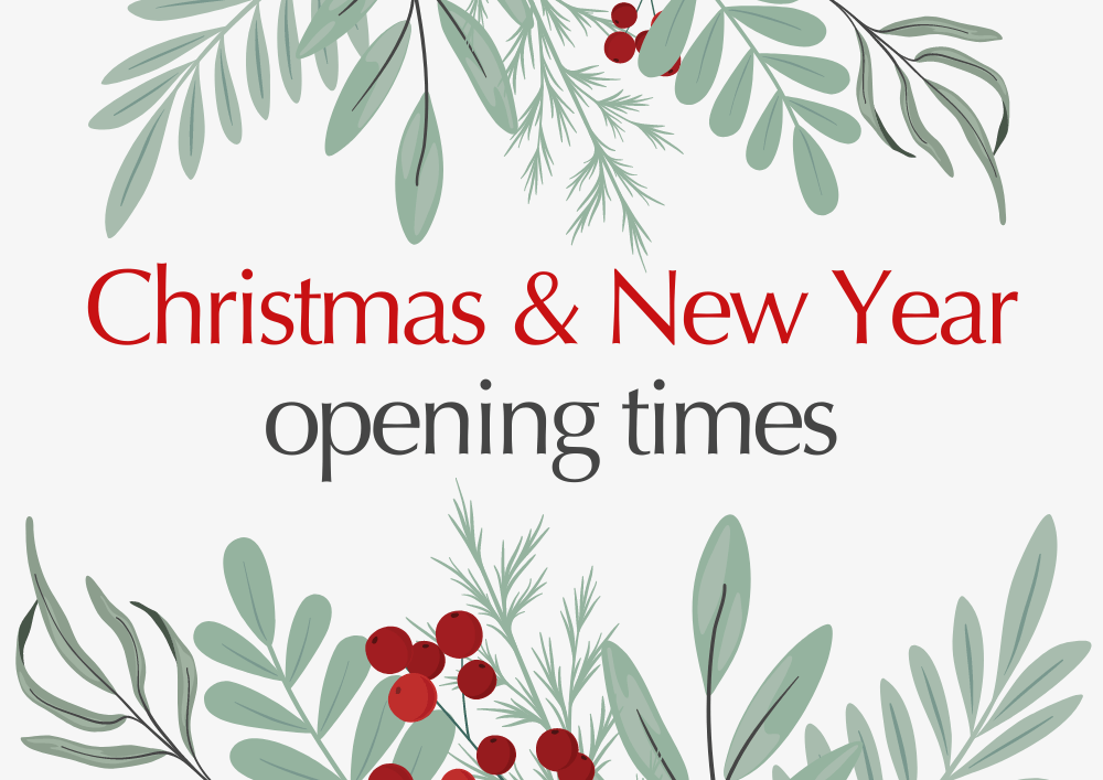 Christmas and New Year opening times