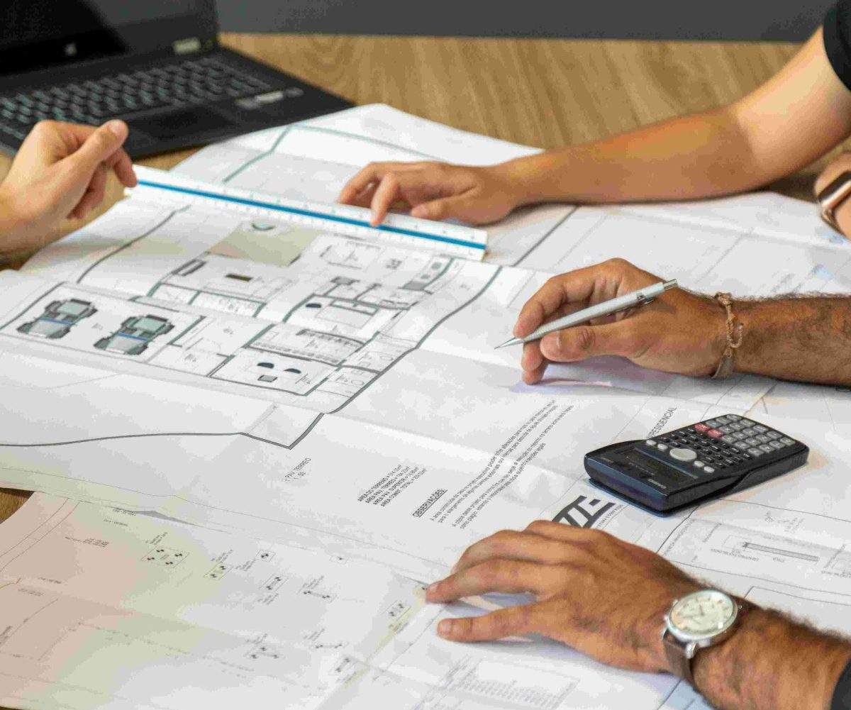 People looking over lease plan
